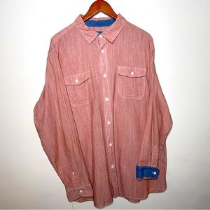 Lee Salmon Colored Button Up Shirt (Size XL)